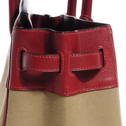 Hermes Toile Swift Birkin 30 Rouge H 5 of 24