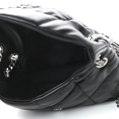 Saint Laurent Lambskin Quilted Small Loulou Puffer Monogram Chain Satchel Black 4 of 8