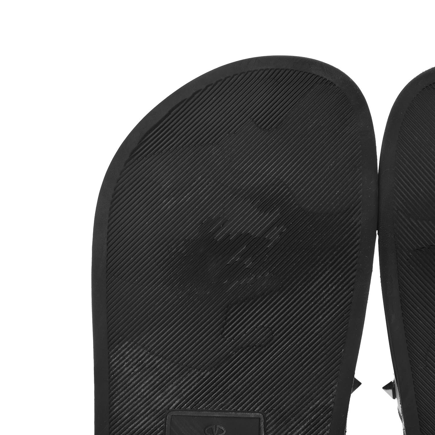 Valentino Garavani Rubber Rockstud Slide Sandals 41 Black 9 of 16