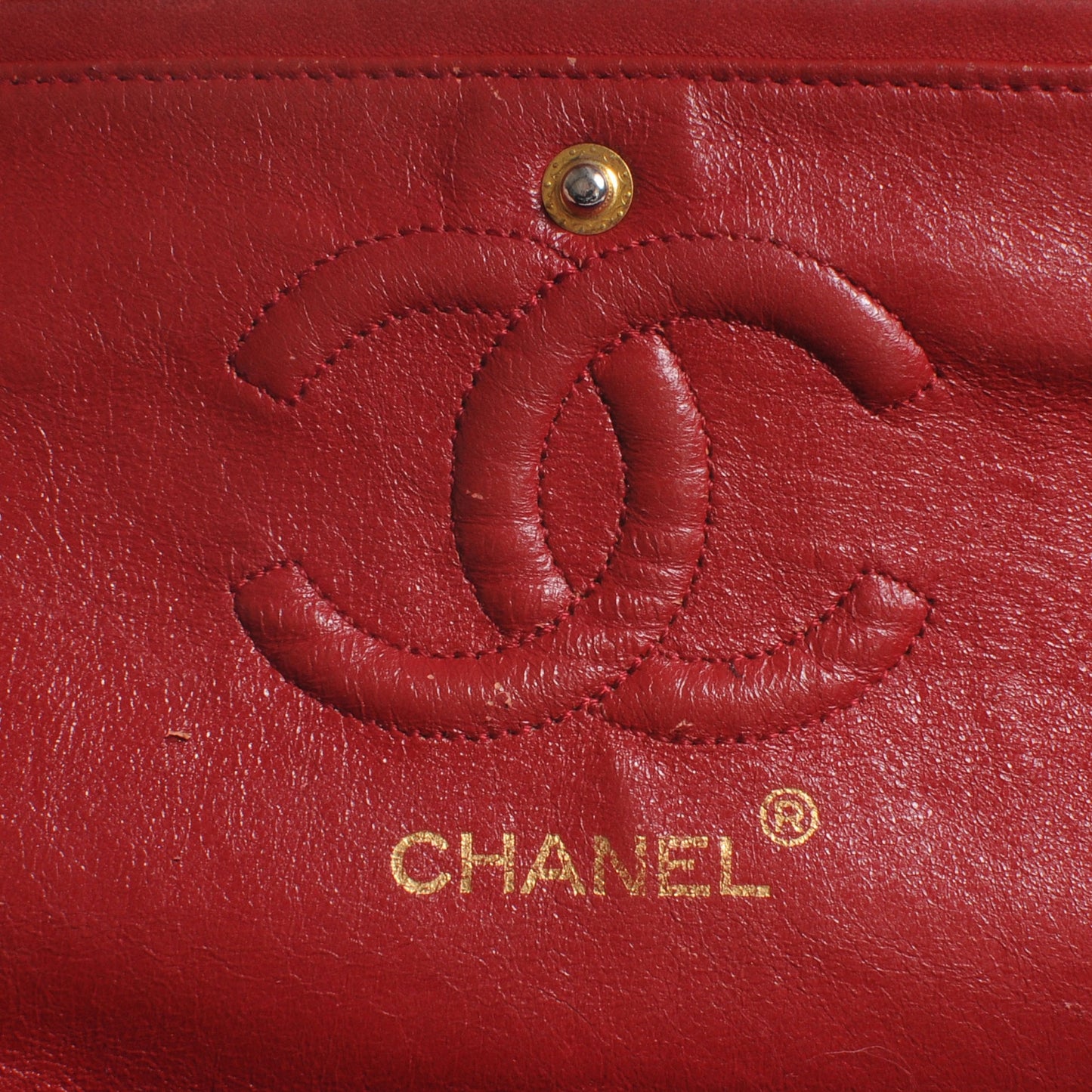 Lambskin Quilted Medium Double Flap Red
