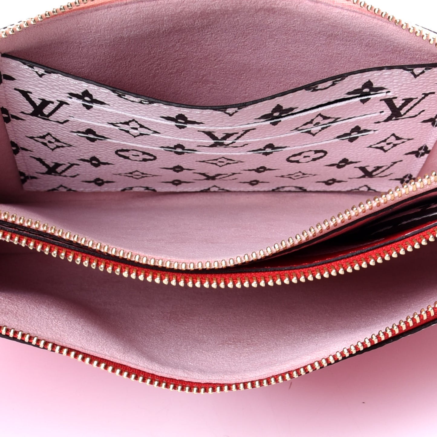 Monogram Giant Double Zip Pochette Rouge