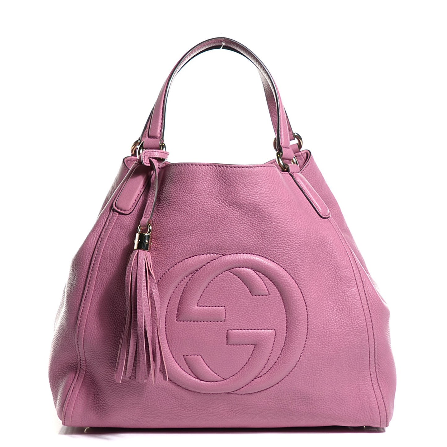 Pebbled Calfskin Medium Soho Shoulder Bag Fresia Rose