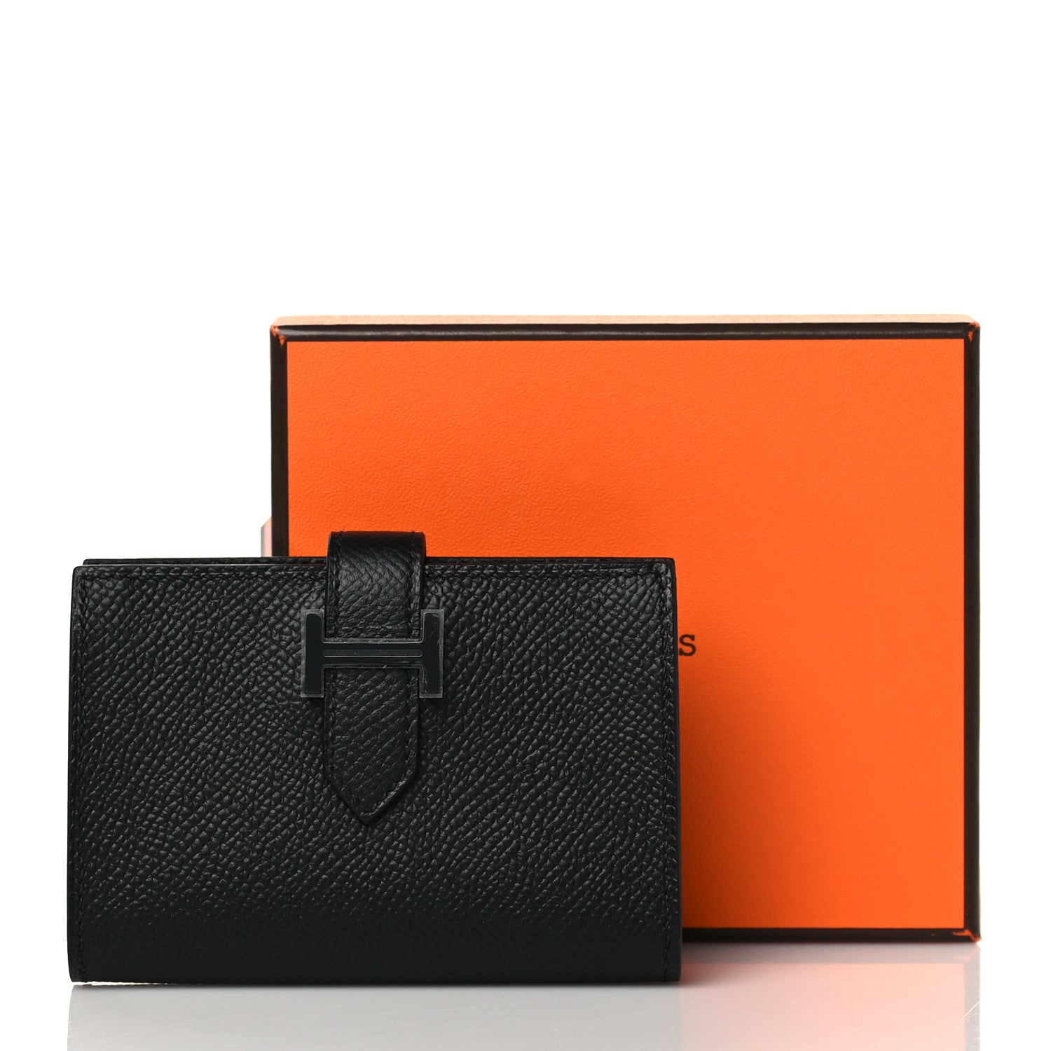 Hermes Epsom Monochrome Bearn Card Holder Wallet Black 9 of 9