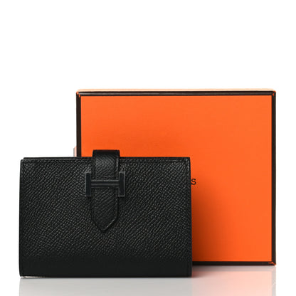 Hermes Epsom Monochrome Bearn Card Holder Wallet Black 9 of 9