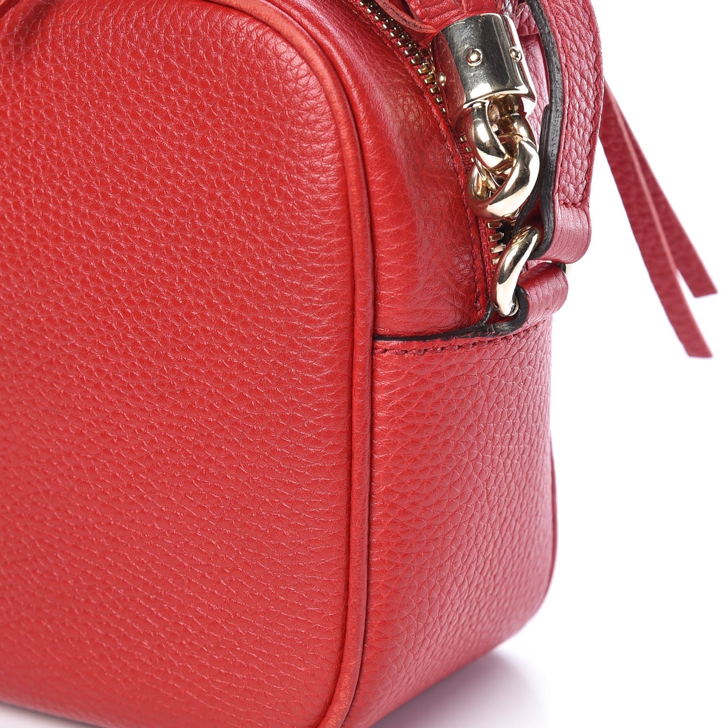 Pebbled Calfskin Small Soho Disco Bag Tabasco Red