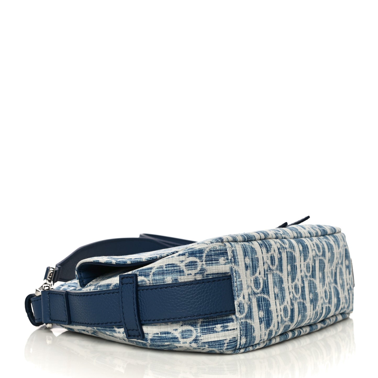 Denim Oblique Soft Saddle Bag Blue