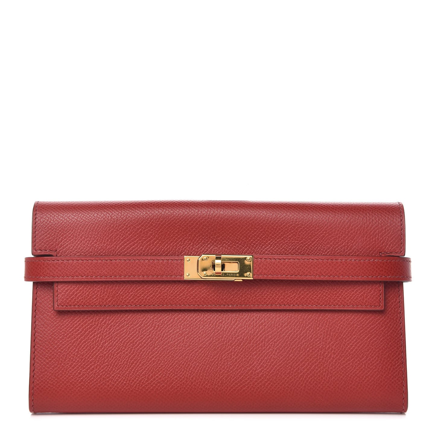 Epsom Kelly Longue Wallet Rouge Casaque