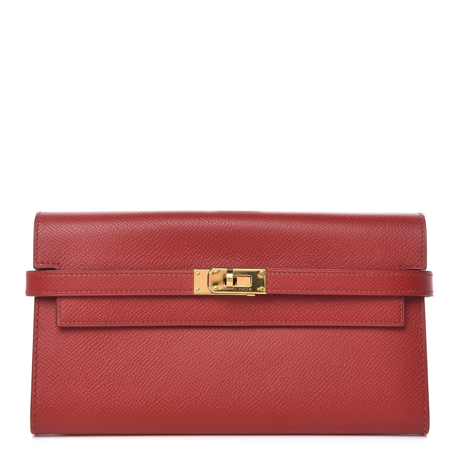 Hermes Epsom Kelly Longue Wallet Rouge Casaque 1 of 7
