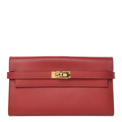Hermes Epsom Kelly Longue Wallet Rouge Casaque 1 of 7