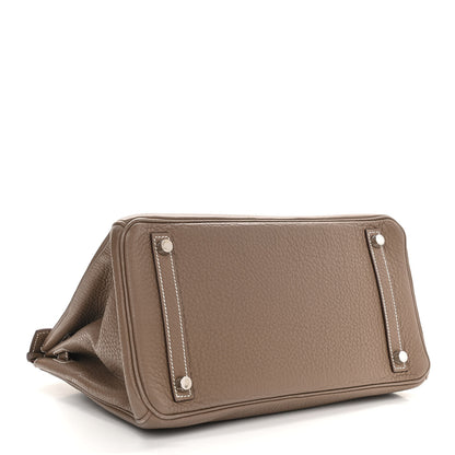 Hermes Taurillon Clemence Birkin 30 Etoupe 4 of 23