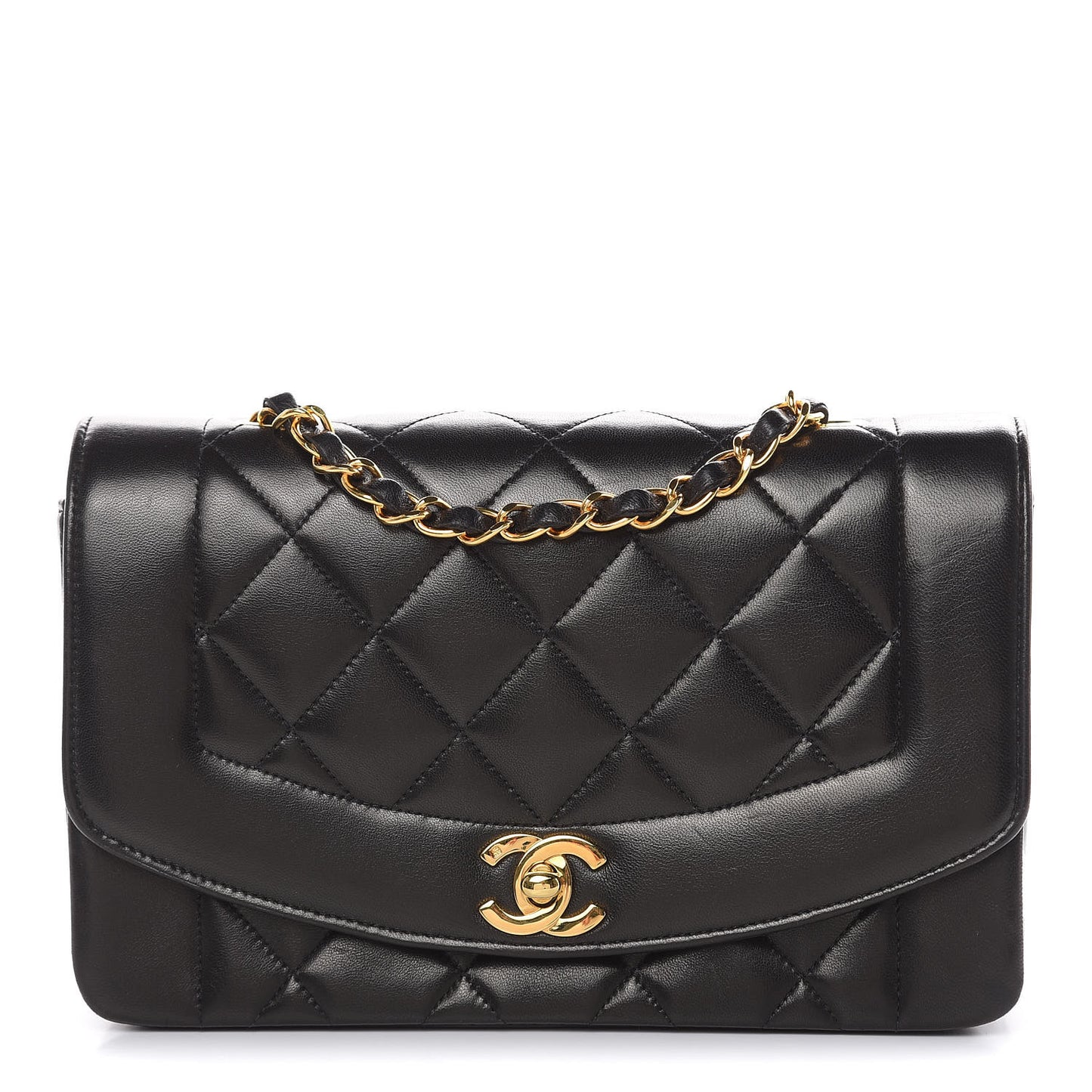 Lambskin Quilted Small Single Flap Black