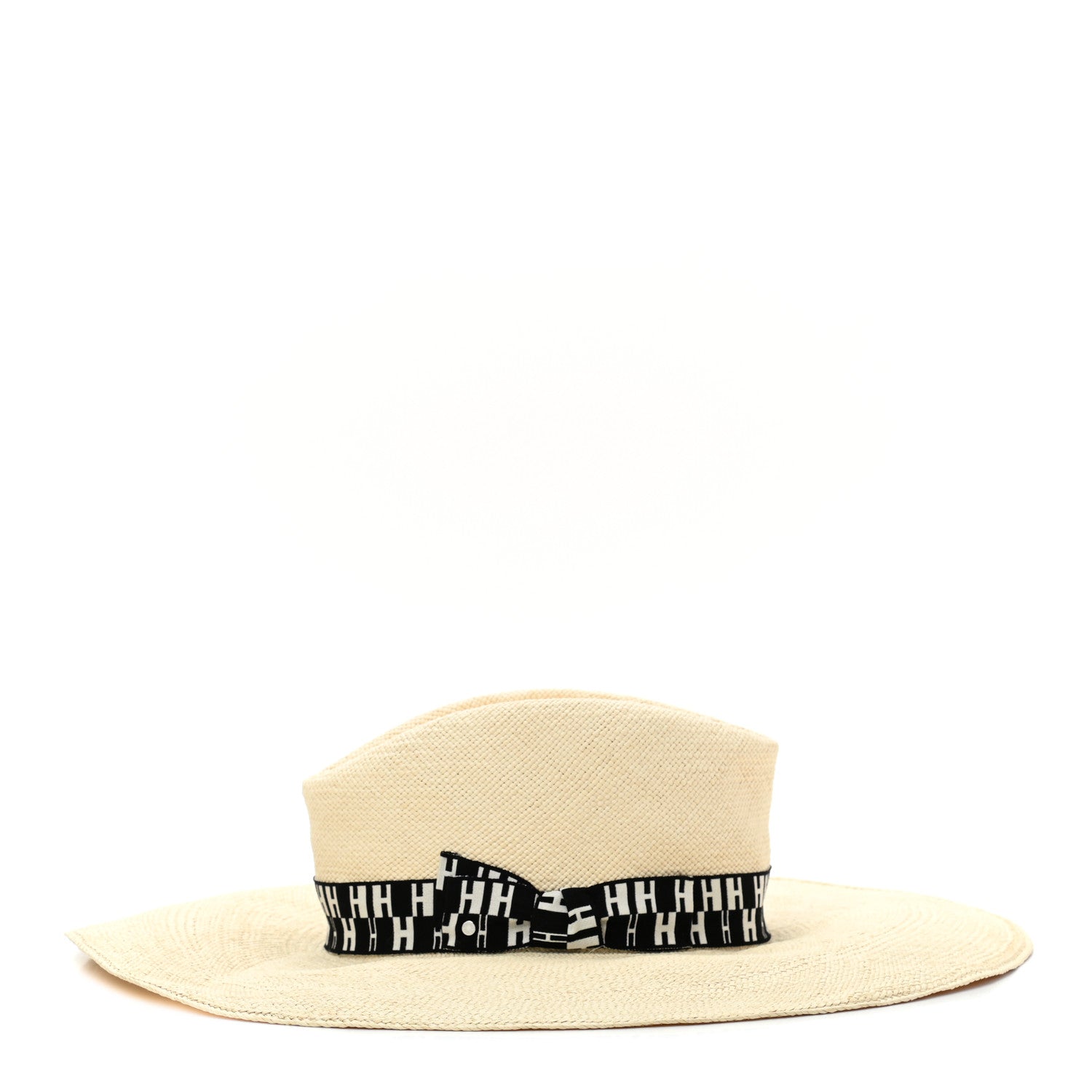 Hermes Straw Arizona Panama Brisa Hat 57 Naturel Ecru Black 6 of 9