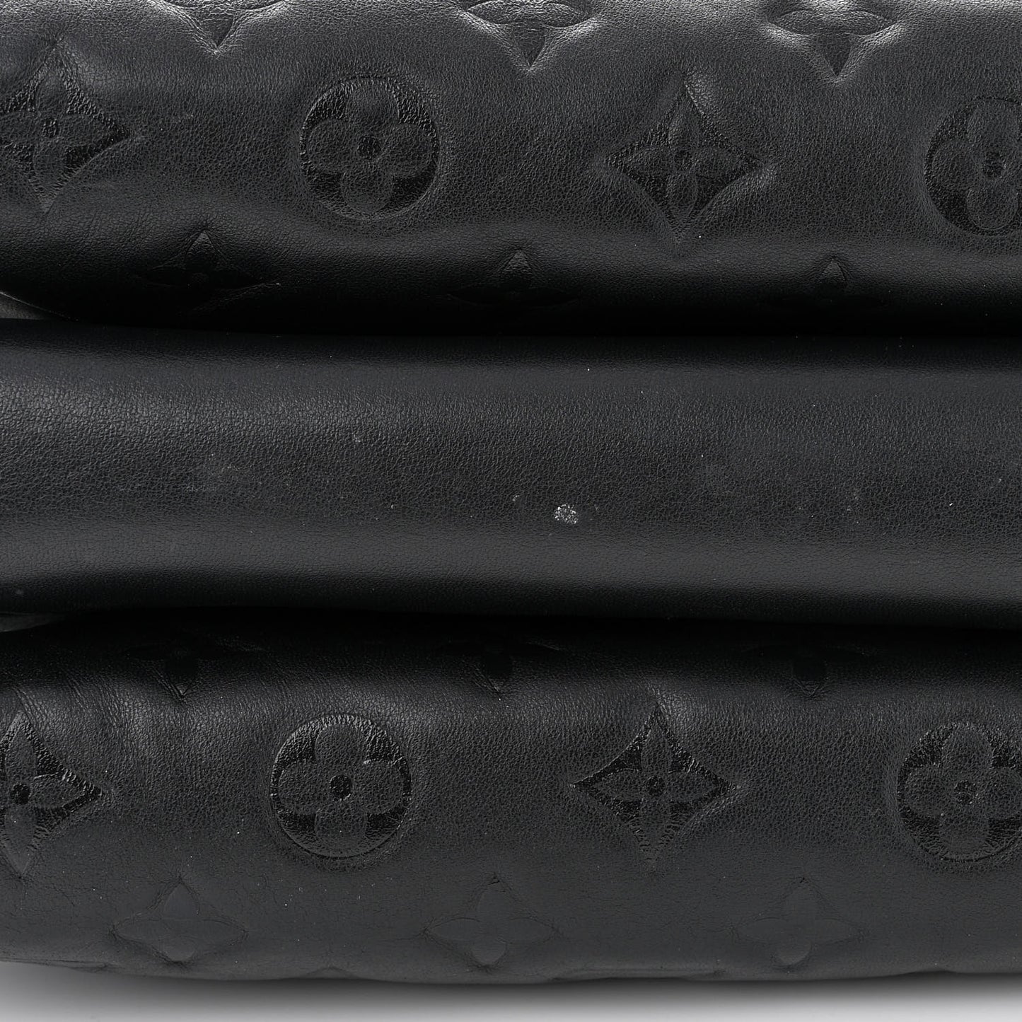 Lambskin Embossed Monogram Coussin PM Black