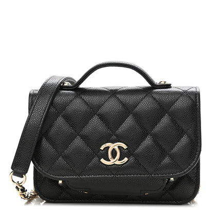 Chanel Caviar Quilted Business Affinity Clutch With Chain Black 1 of 13