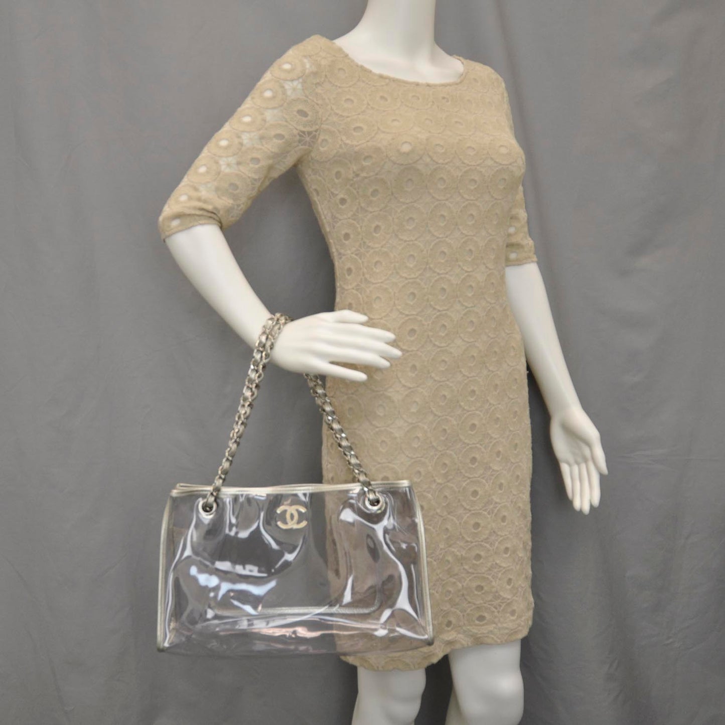 Vinyl Naked Tote Silver