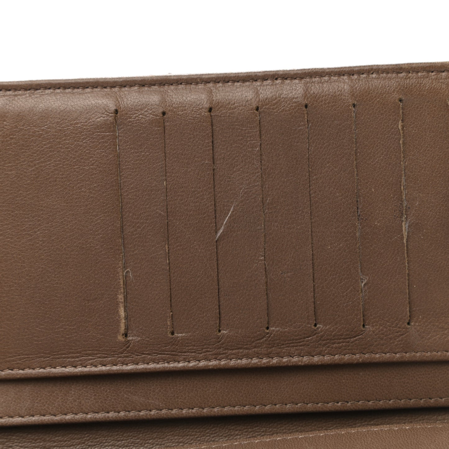 Lambskin Quilted Yen Wallet Dark Brown