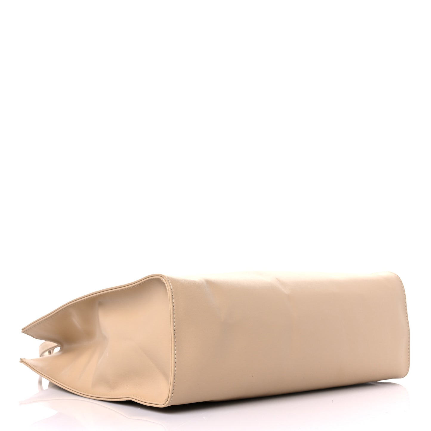 Vegan Leather Medium Shopping Bag Cream
