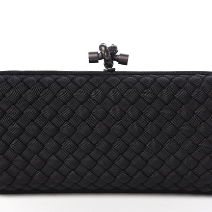 Bottega Veneta Silk Faille Intrecciato Knot Clutch Black 8 of 8