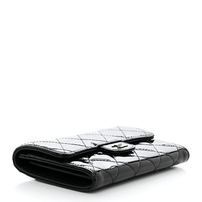 Chanel Patent Calfskin Quilted Small Flap Wallet Black 4 of 8