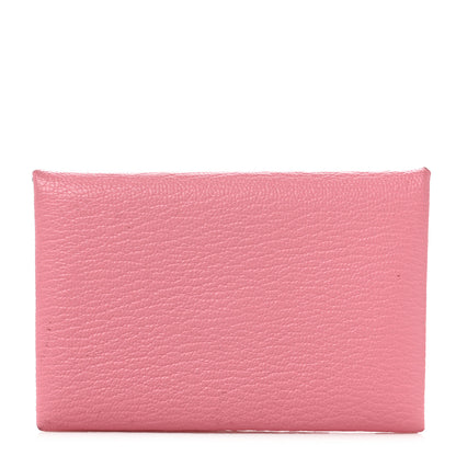 Hermes Chevre Mysore Verso Calvi Card Case Rose Ete Cuivre 1 of 8