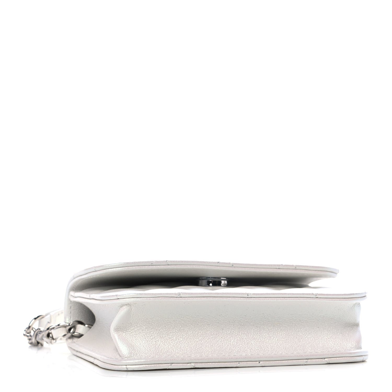Chanel Iridescent Lambskin Quilted Coco Bow Clutch With Chain White 4 of 12
