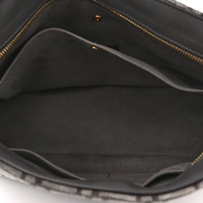 Fendi Chenille Vitello Seta Plexiglass FF Fendi O'Lock Zipper Anthracite Asfalto 5 of 9
