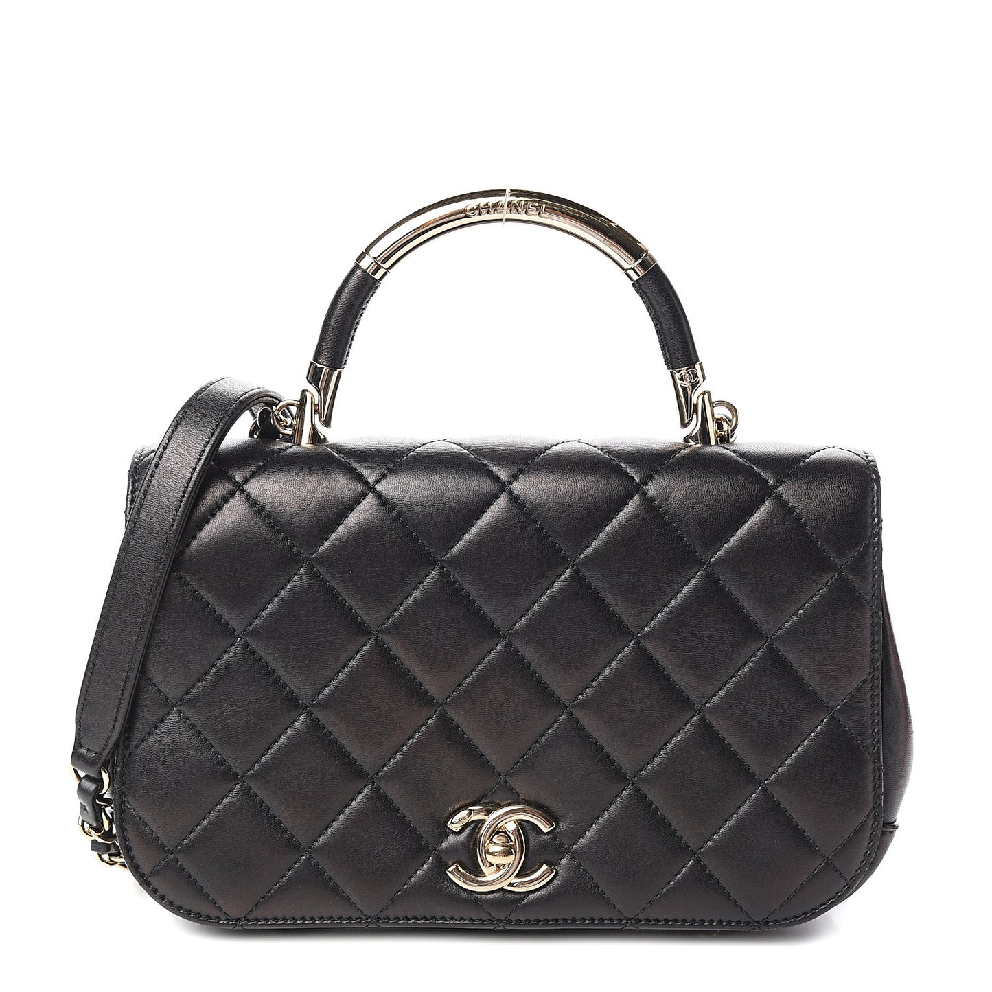 Lambskin Small Carry Chic Flap Black