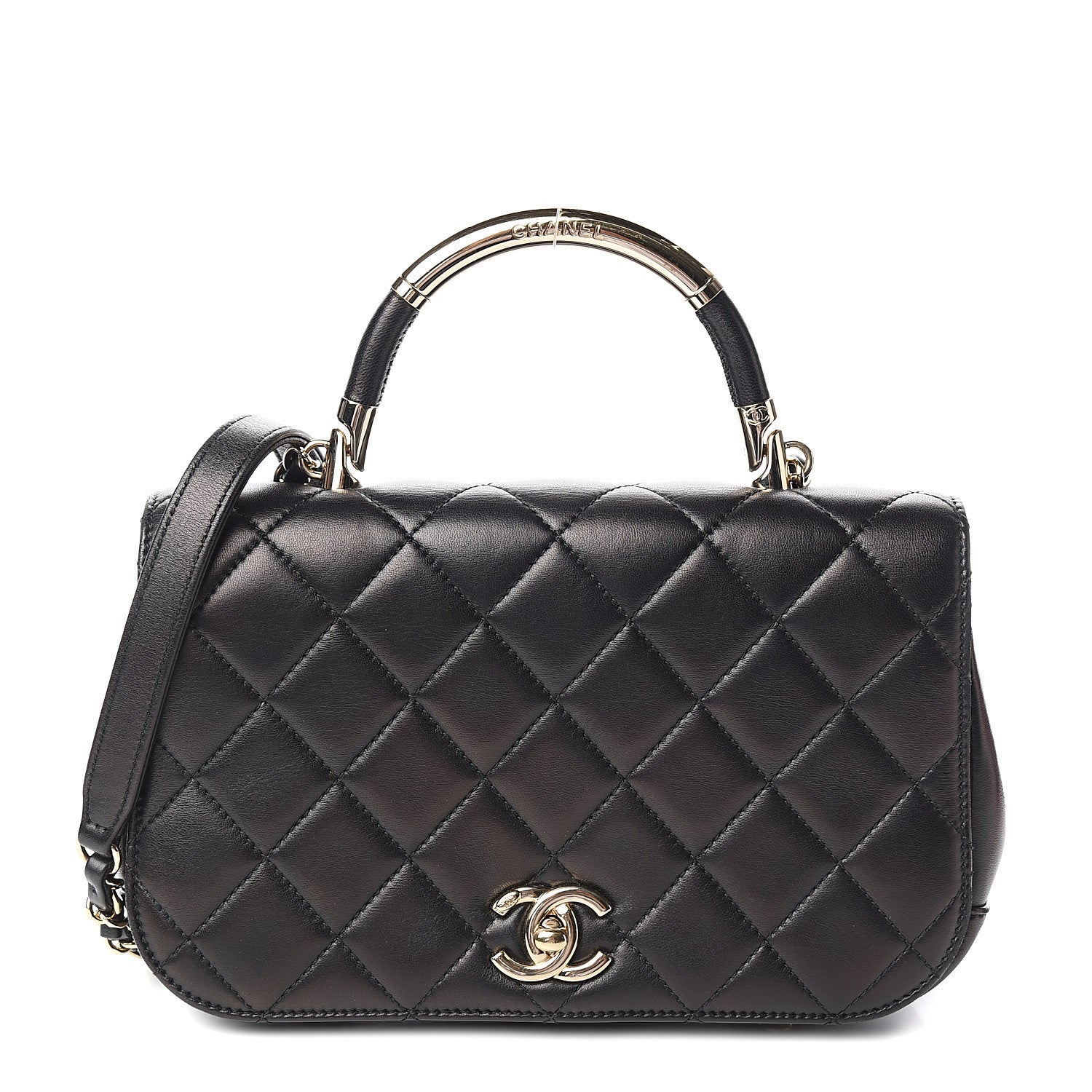 Chanel Lambskin Small Carry Chic Flap Black 1 of 12