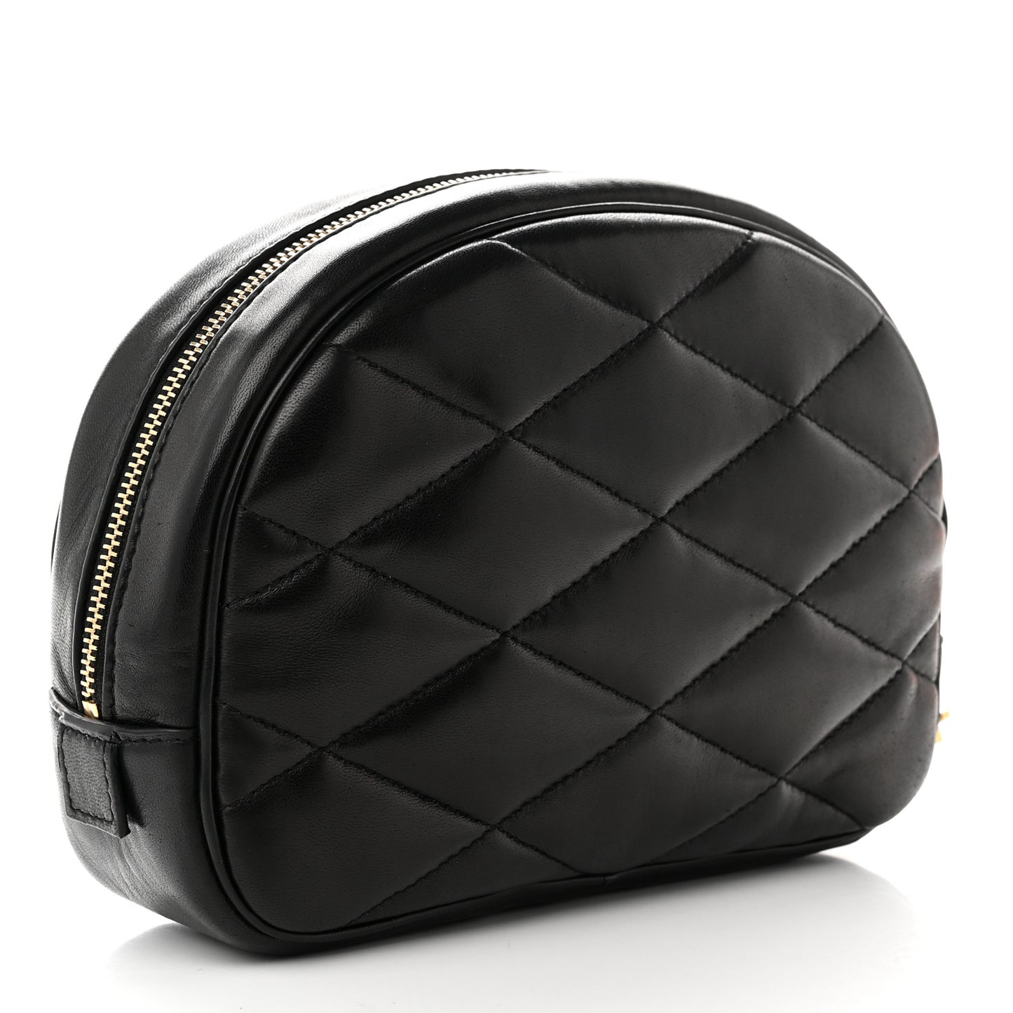 Lambskin Quilted Lolita Cosmetic Pouch Black