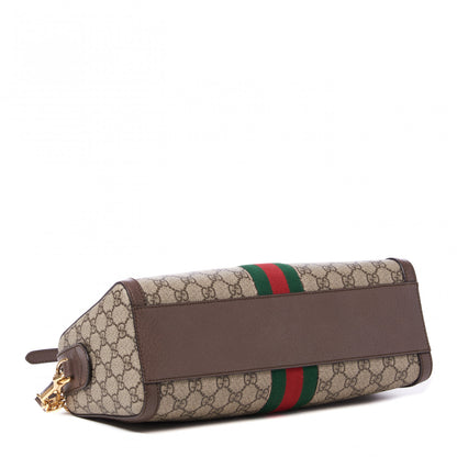 Gucci GG Supreme Monogram Web Medium Ophidia Boston Brown 3 of 8