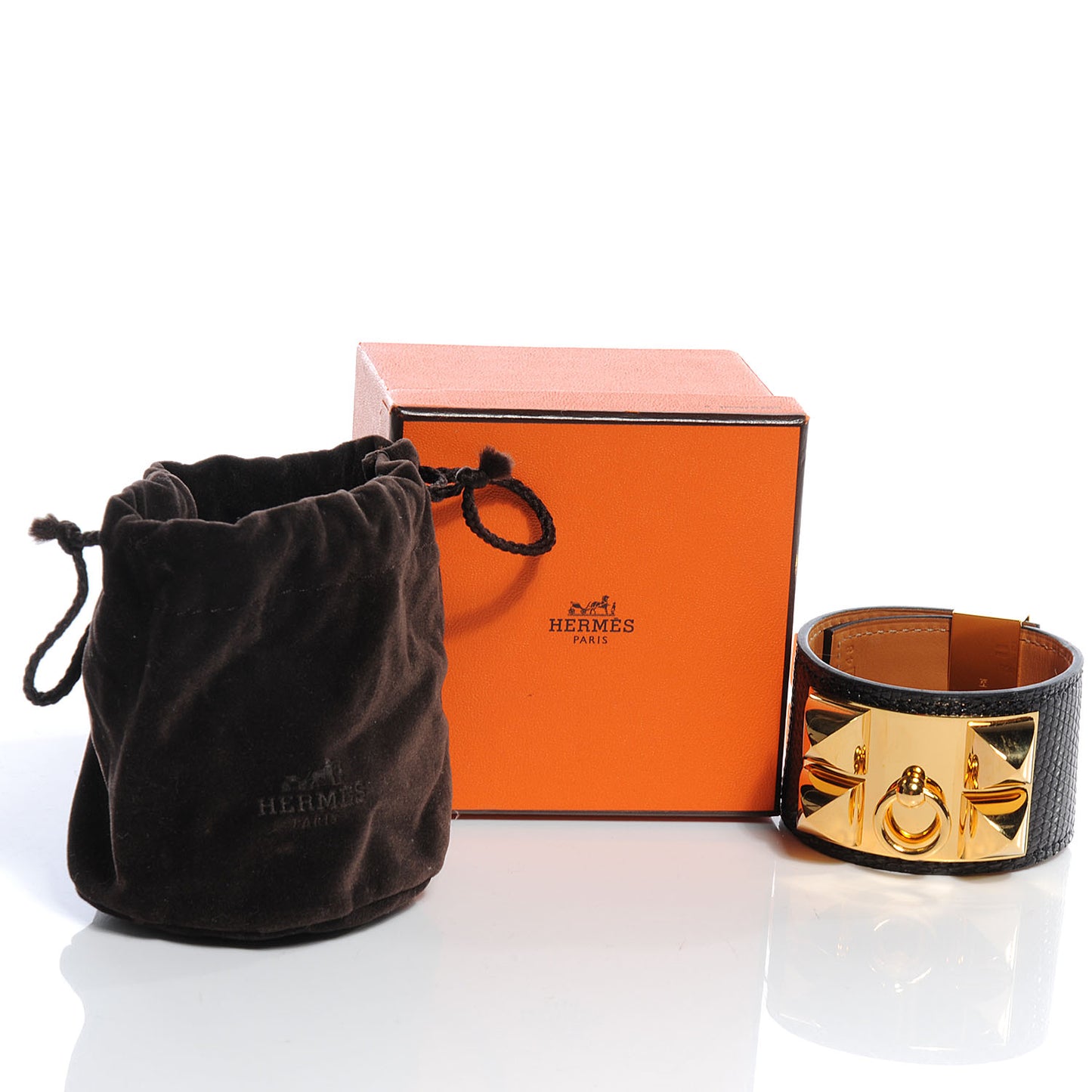 Lizard Collier de Chien CDC Bracelet Noir