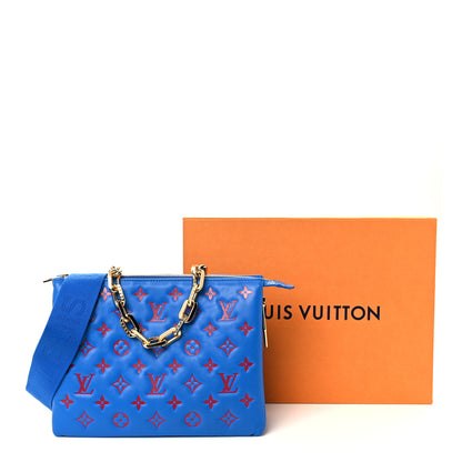 Louis Vuitton Lambskin Embossed Monogram Vuittamins Coussin PM Blue Red 10 of 10