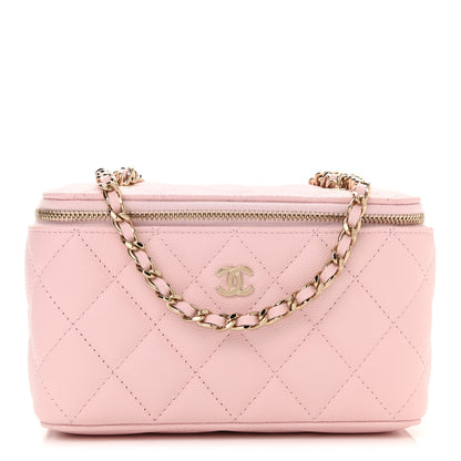 Chanel Caviar Quilted Small Vanity Case With Chain Light Pink 1 of 12