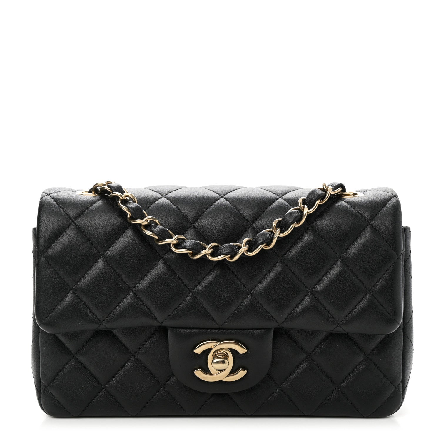 Chanel Lambskin Quilted Mini Rectangular Flap Black 1 of 11