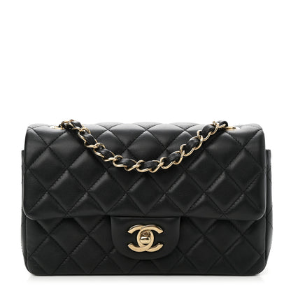 Chanel Lambskin Quilted Mini Rectangular Flap Black 1 of 11