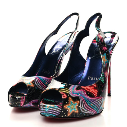 Christian Louboutin Patent Starlight Hot Chick Slingback Alta 120 Pumps 37 Multicolor 3 of 10