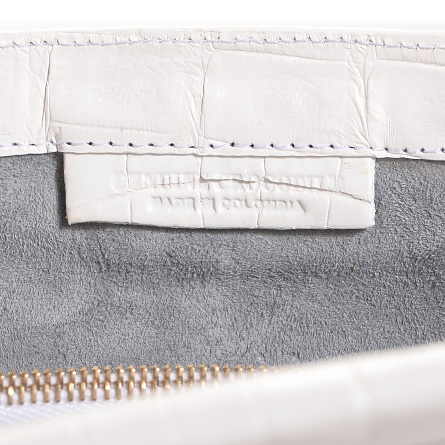 Nancy Gonzalez Glossy Crocodile Gotham Clutch White 7 of 9