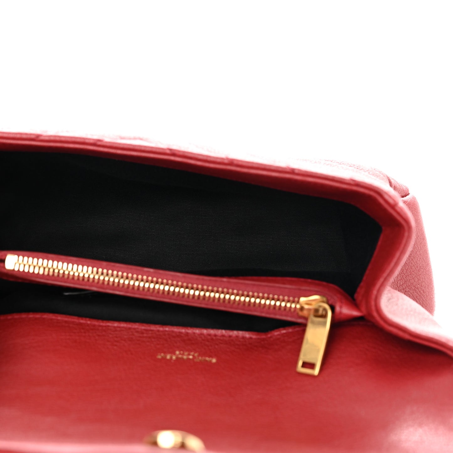 Sheepskin Matelasse Chevron Monogram Medium College Bag Opyum Red