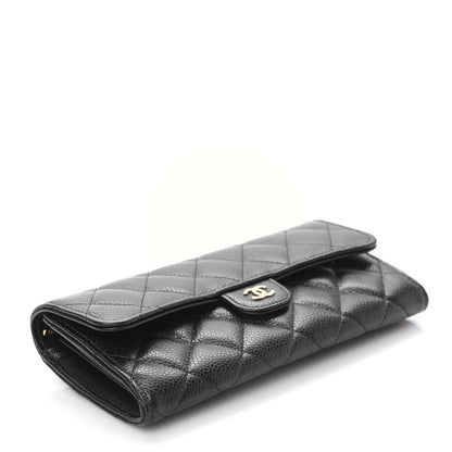 Chanel Caviar Quilted Long Flap Wallet Black 4 of 10
