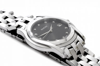 Gucci Stainless Steel Diamond 35mm 5500M Quartz Watch Black 5 of 6