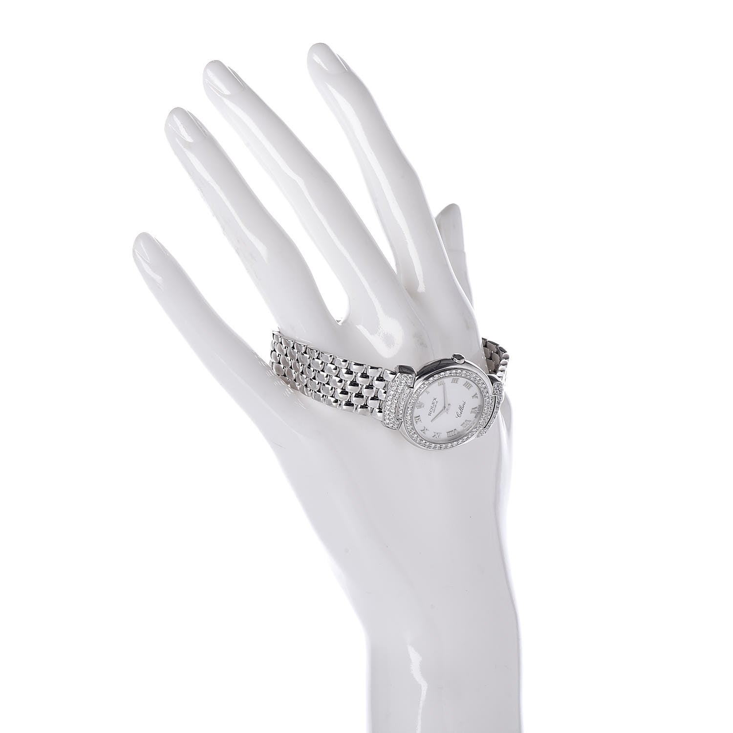 Rolex 18K White Gold Diamond Mother of Pearl 26mm Cellini Cellissima Quartz Watch 6672 2 of 6