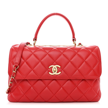 Chanel Lambskin Quilted Medium Trendy CC Flap Dual Handle Bag Red 1 of 13