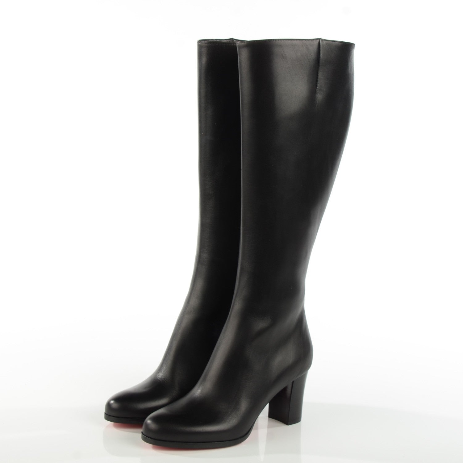 Christian Louboutin Calfskin Yvonna 60 Tall Boots 37.5 Black 3 of 8
