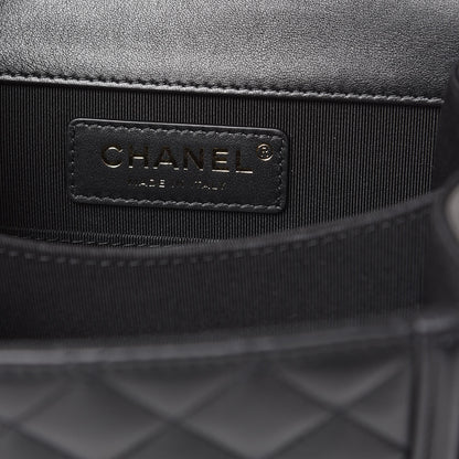 Chanel Calfskin Quilted North South Boy Flap Black 6 of 8