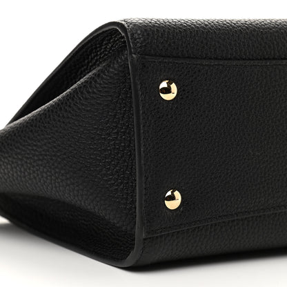 Salvatore Ferragamo Hammered Calfskin Double Handle Small Amy Tote Black 9 of 11