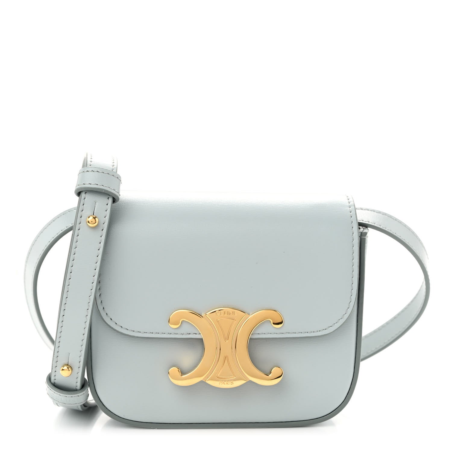 Celine Shiny Calfskin Mini Claude Soft Blue 1 of 10