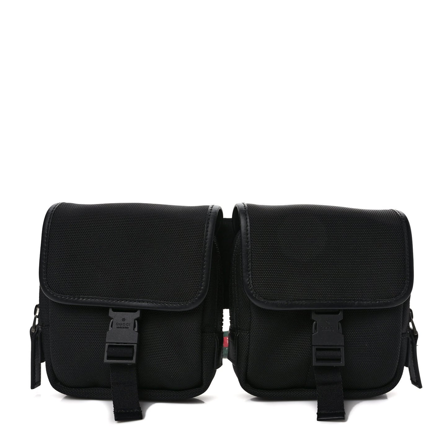 Techno Canvas Web Band Belt Bag Black