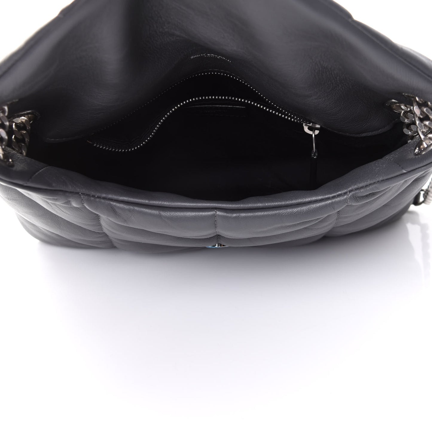 Lambskin Quilted Small Loulou Puffer Monogram Chain Satchel Concrete