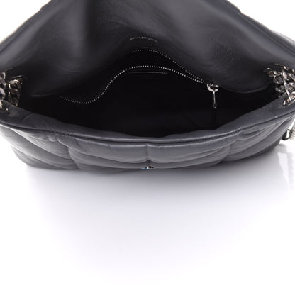 Saint Laurent Lambskin Quilted Small Loulou Puffer Monogram Chain Satchel Concrete 4 of 9