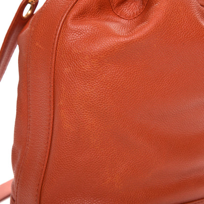 Chanel Caviar CC Drawstring Shoulder Bag Orange 11 of 16